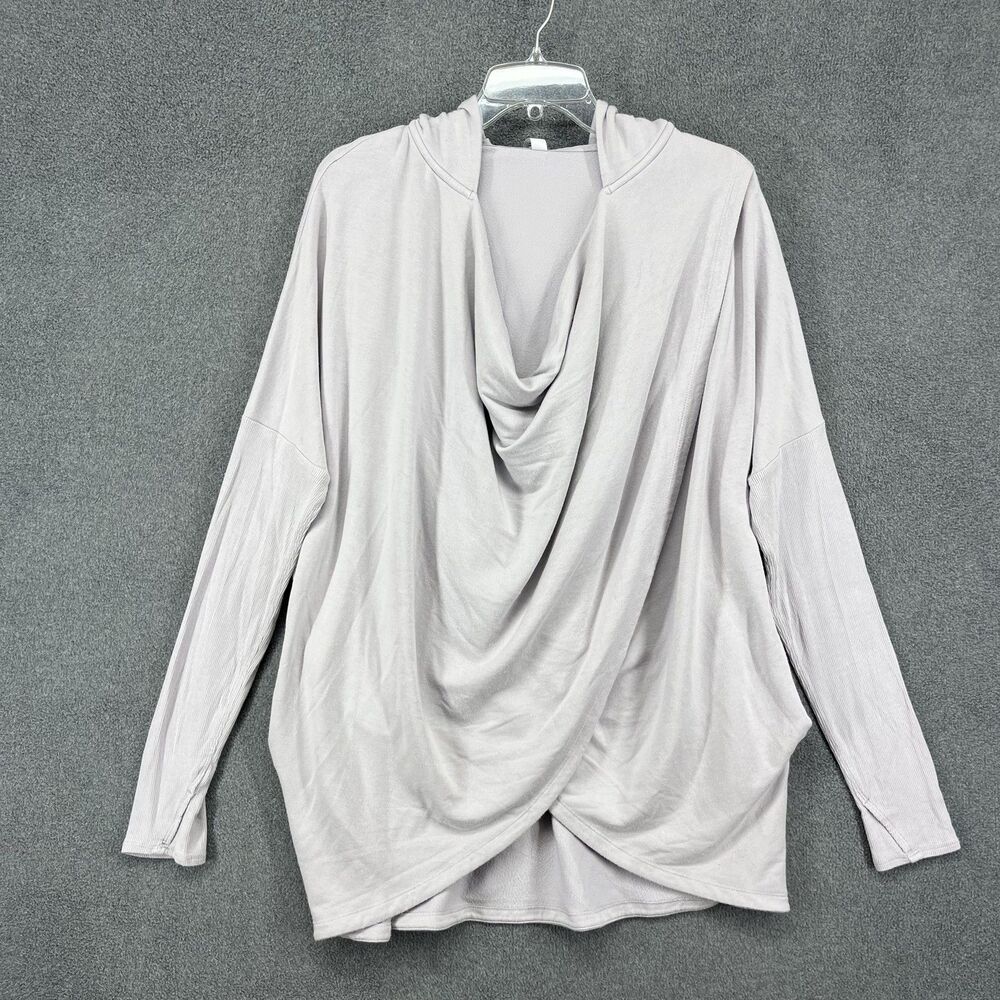 Athleta Pullover Womens Large Drape Cowl Neck Hoodie Modal Blend Casual Lightwei